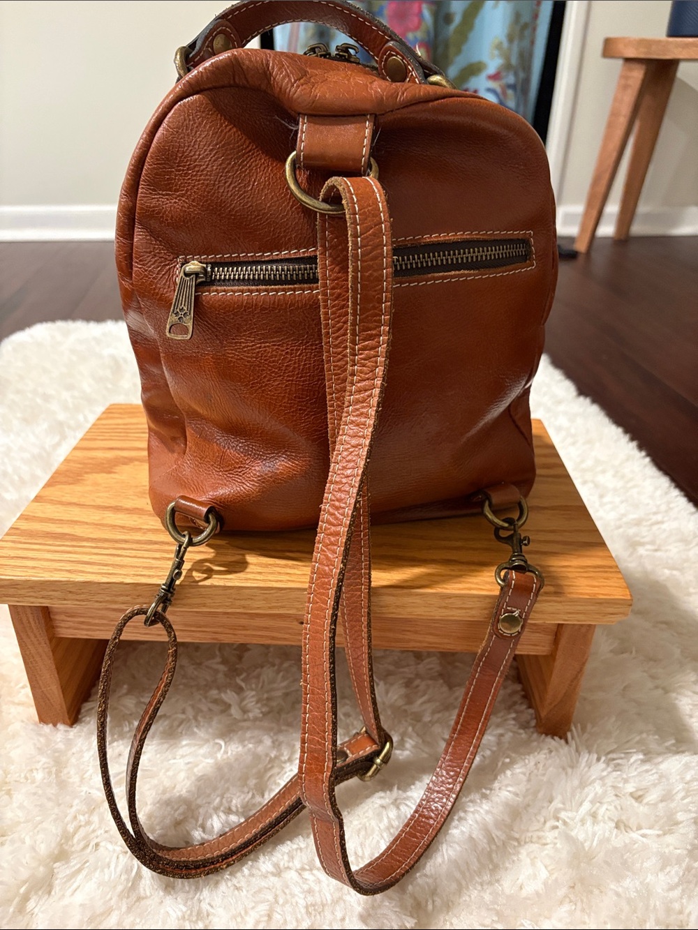 Patricia Nash Small Brown Leather Backpack Purse - Picture 3 of 8